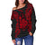 New Caledonia Polynesian Shoulder Sweater Map Red - Polynesian Pride