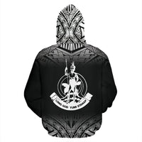 Vanuatu All Over Hoodie Fog Black Style - Polynesian Pride