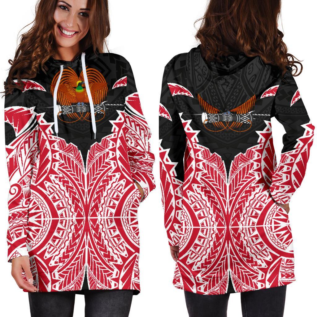 Papua New Guinea Hoodie Dress - Papua New Guinea Coat Of Arms Premium - Polynesian Pride