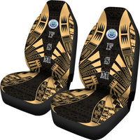 Federated States of Micronesia Car Seat Covers - Polynesian Tattoo Gold - Polynesian Pride