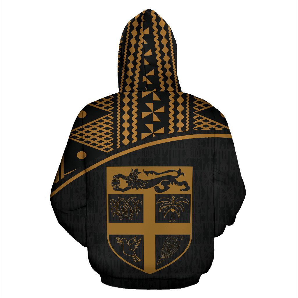 Fiji Polynesian Hoodie Gold Curve - Polynesian Pride
