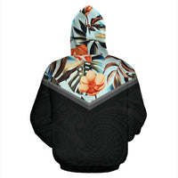 Hawaiian Pattern Vintage Hoodie Flower - Polynesian Pride