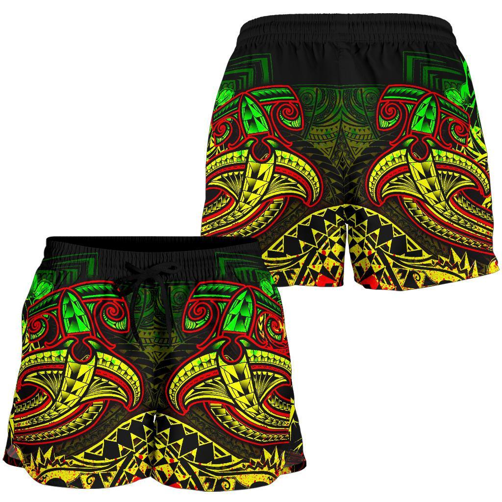Samoa Women's Shorts - Reggae Shark Polynesian Tattoo - Polynesian Pride