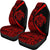 Hawaii Turtle Map Polynesian Car Seat Covers - Red - Circle Style Universal Fit Red - Polynesian Pride