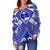 Guam Polynesian Women's Off Shoulder Sweater - Guam White Seal with Polynesian Tattoo Ver02 - Polynesian Pride