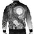 CNMI Custom Personalised Men's Bomber Jacket - Humpback Whale with Tropical Flowers (White) - Polynesian Pride