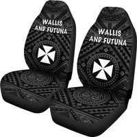 Wallis and Futuna Car Seat Covers - Wallis and Futuna Seal With Polynesian Tattoo Style - Polynesian Pride