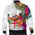 Fiji Polynesian Men's Bomber Jacket - Hibiscus White Pattern - Polynesian Pride