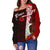 Vanuatu Polynesian Custom Personalised Women's Off Shoulder Sweater - Coat Of Arm With Hibiscus - Polynesian Pride