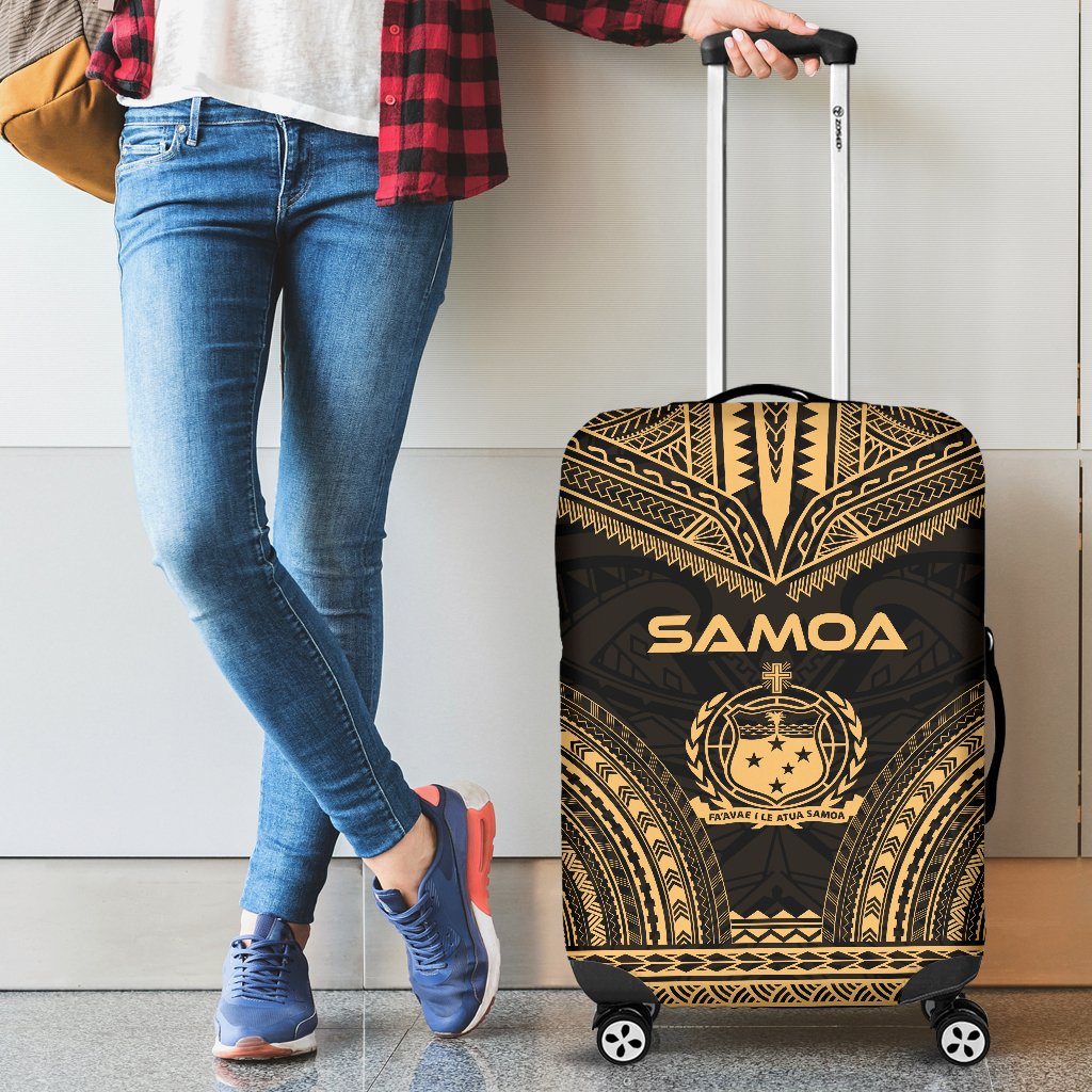 Samoa Polynesian Chief Luggage Cover - Gold Version - Polynesian Pride