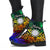 Nauru Leather Boots - Rainbow Polynesian Pattern - Polynesian Pride