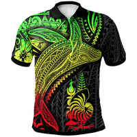 New Caledonia Polo Shirt Humpback Whale and Coat of Arms Reggae Unisex Red - Polynesian Pride