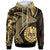 Tahiti Hoodie Humpback Whale & Coat of Arms Gold Unisex Gold - Polynesian Pride