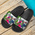 Samoa Custom Personalised Slide Sandals White - Turtle Plumeria Banana Leaf - Polynesian Pride