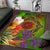 American Samoa Polynesian Area Rug - Manta Ray Tropical Flowers (Reggae) - Polynesian Pride