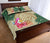 Hawaii Kanaka Maoli Polynesian Flowers Turtle Quilt Bed Set - Polynesian Pride