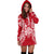 New Caledonia Polynesian Hoodie Dress Map Red White - Polynesian Pride