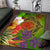 Fiji Polynesian Area Rug - Manta Ray Tropical Flowers (Reggae) - Polynesian Pride