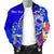 Samoa Custom Personalised Men's Bomber Jacket - Turtle Plumeria (Blue) - Polynesian Pride