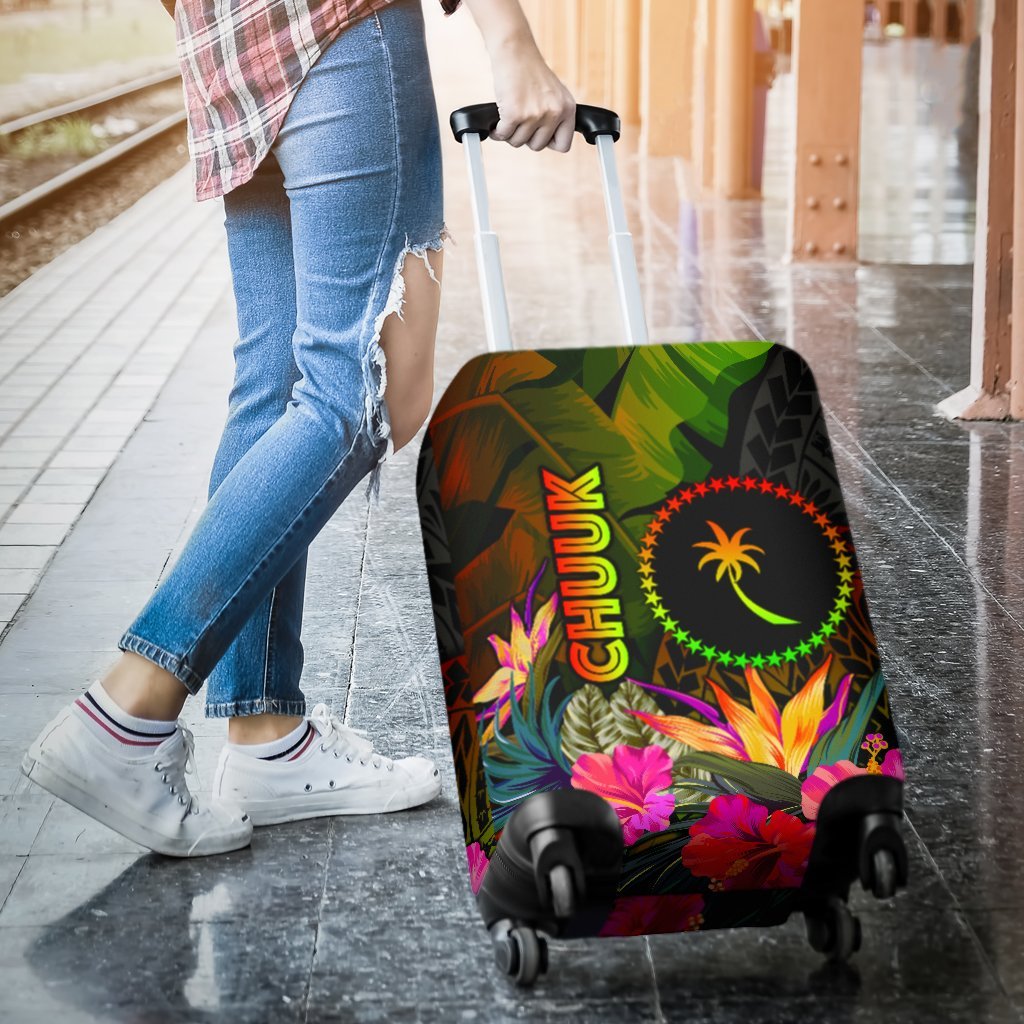 Chuuk Polynesian Luggage Covers - Hibiscus and Banana Leaves - Polynesian Pride