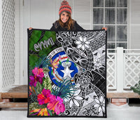 Northern Mariana Islands Premium Quilt - Turtle Plumeria Banana Leaf - Polynesian Pride