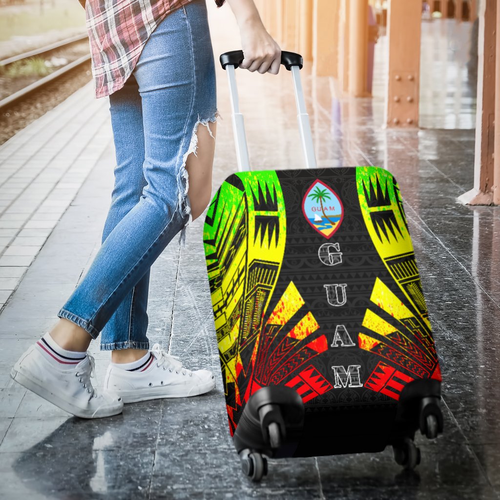 Guam Luggage Cover - Polynesian Tattoo Reggae - Polynesian Pride