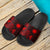 Northern Mariana Islands Slide Sandals - Turtle Hibiscus Pattern Red - Polynesian Pride