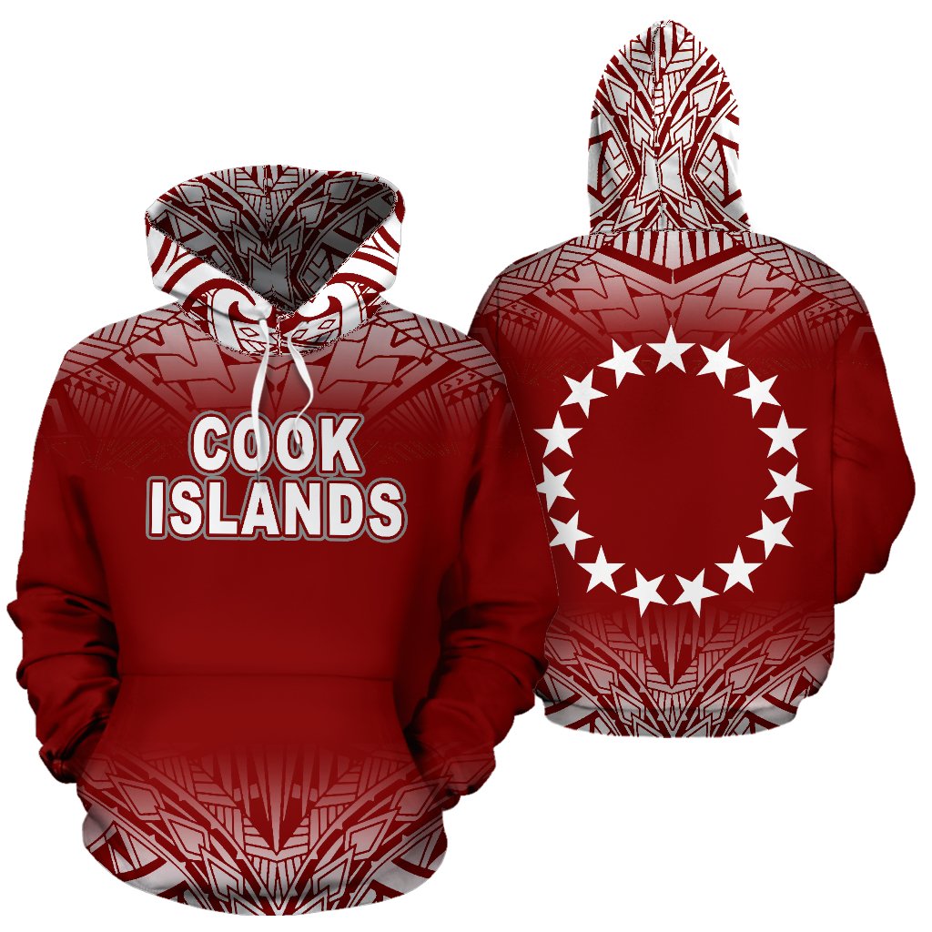 Cook Islands Polynesian Hoodie Fog Red Unisex Red - Polynesian Pride