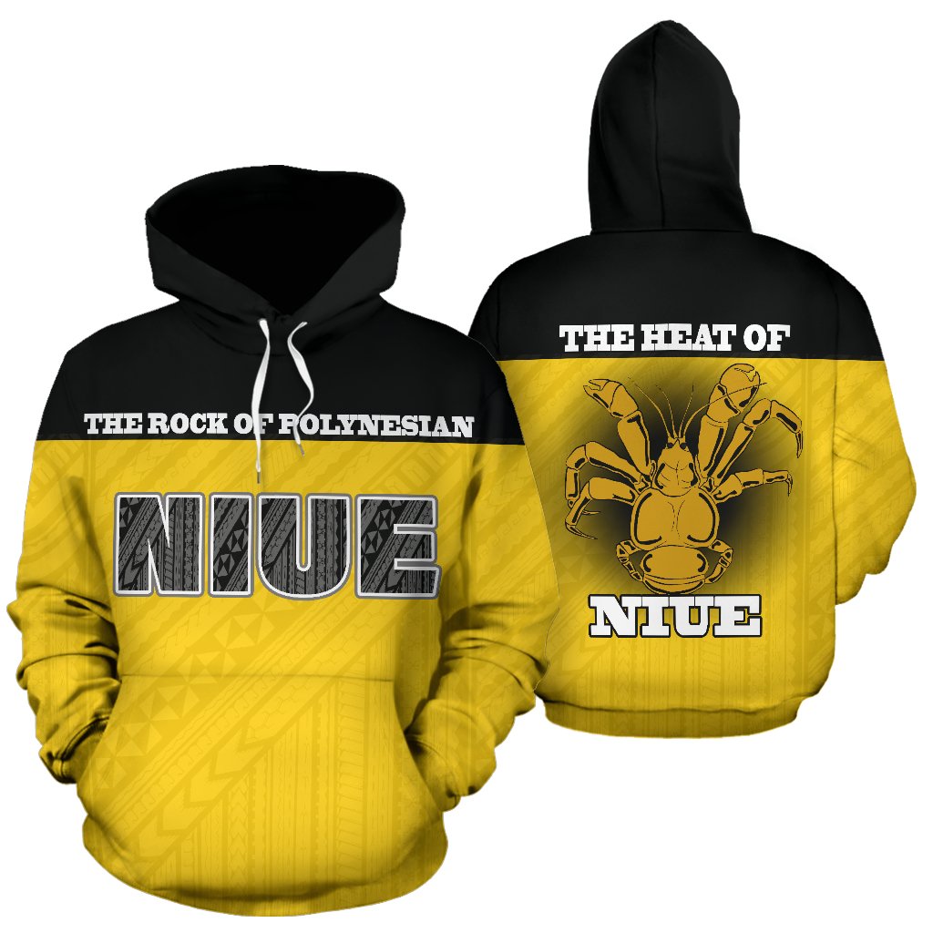 Niue All Over Hoodie Polynesian Uga Unisex Black - Polynesian Pride