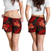 Polynesian Hawaii Women Shorts - Red Plumeria - Polynesian Pride