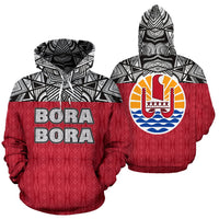 Bora Bora All Over Hoodie Polynesian Hoodie Version Unisex White - Polynesian Pride