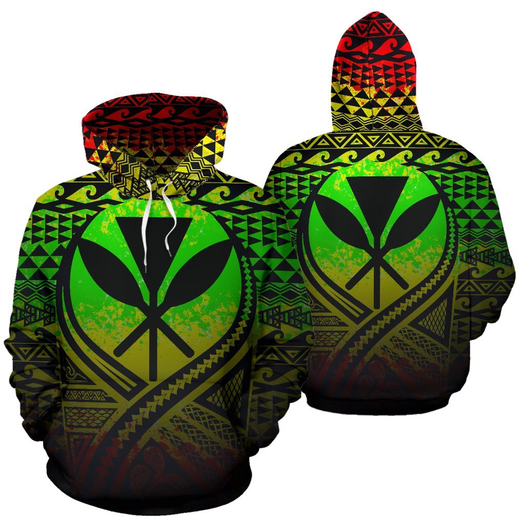 Kanaka Maoli All Over Hoodie Lift up Reggae Unisex Reggae - Polynesian Pride