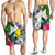 New Caledonia Men's Short White - Turtle Plumeria Banana Leaf - Polynesian Pride