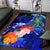 Chuuk Area Rug - Humpback Whale with Tropical Flowers (Blue) - Polynesian Pride