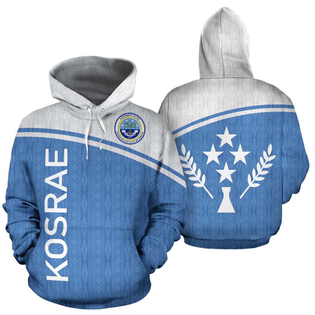 Kosrae All Over Hoodie Curve Version Unisex White - Polynesian Pride