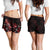 Samoa Polynesian Women's Shorts - Turtle With Blooming Hibiscus Red - Polynesian Pride