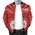 Tahiti Men's Bomber Jacket - Tahiti Seal In Polynesian Tattoo Style (Red) - Polynesian Pride