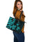 Guam Polynesian Large Leather Tote Bag - Turquoise Tentacle Turtle - Polynesian Pride