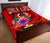 Vanuatu Polynesian Quilt Bed Set - Floral With Seal Red - Polynesian Pride