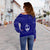 Guam Personalised Women's Off Shoulder Sweater - Guam Seal With Polynesian Tattoo Style (Blue) - Polynesian Pride