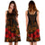 Polynesian Hawaii Midi Dress - Humpback Whale with Hibiscus (Golden) - Polynesian Pride