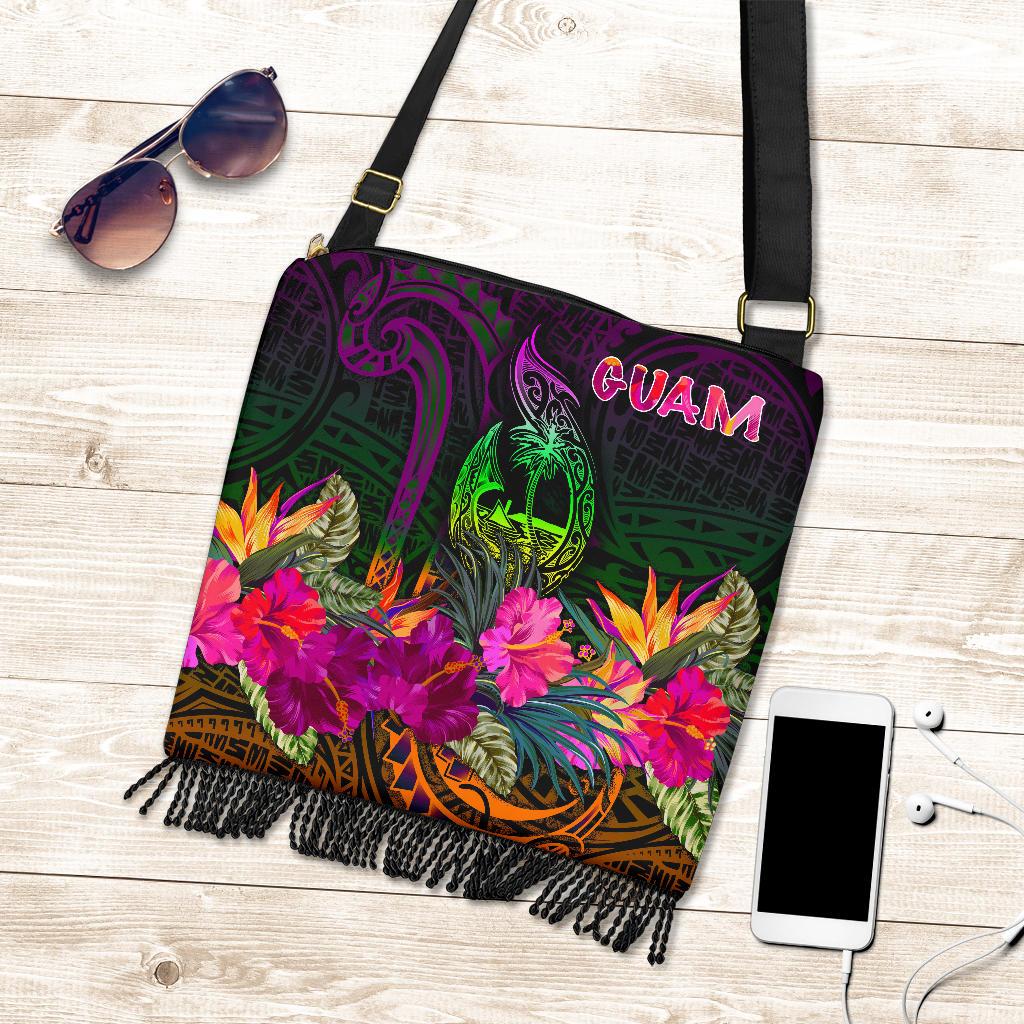 Guam Polynesian Crossbody Boho Handbag - Summer Hibiscus One Style One Size Reggae - Polynesian Pride