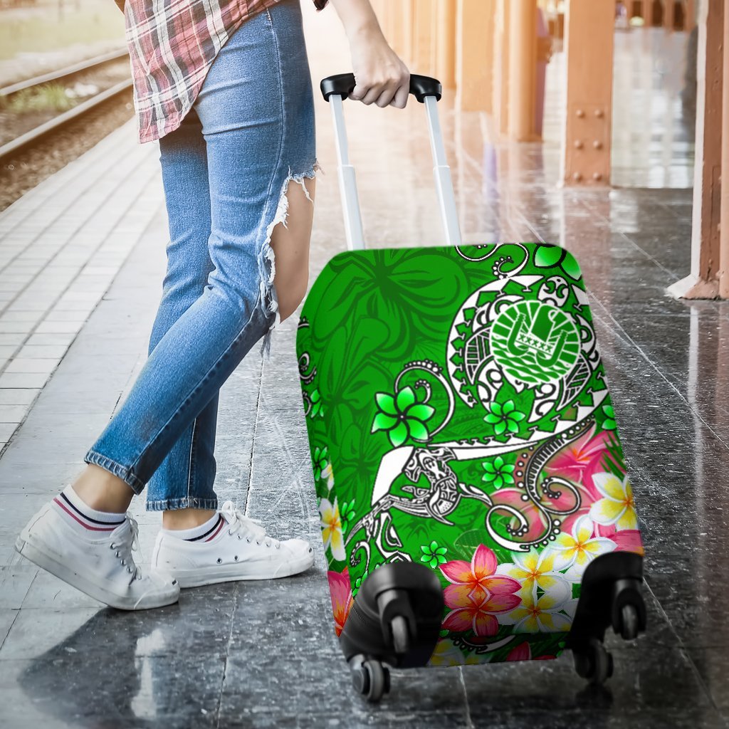 Tahiti Luggage Covers - Turtle Plumeria (Green) Green - Polynesian Pride