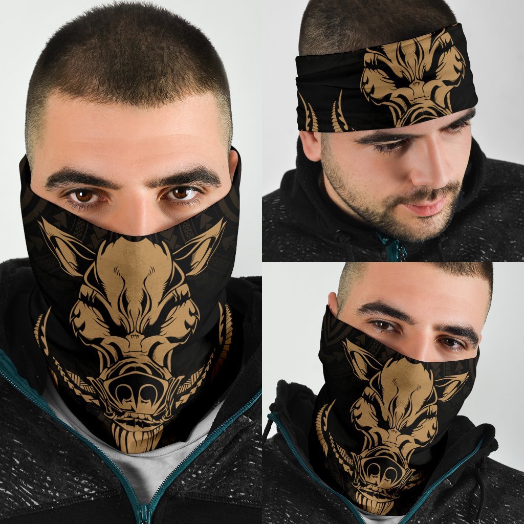 Hawaii Wild Boar Kamapua'a Polynesian Bandana 3-Pack - Gold One Size Gold - Polynesian Pride