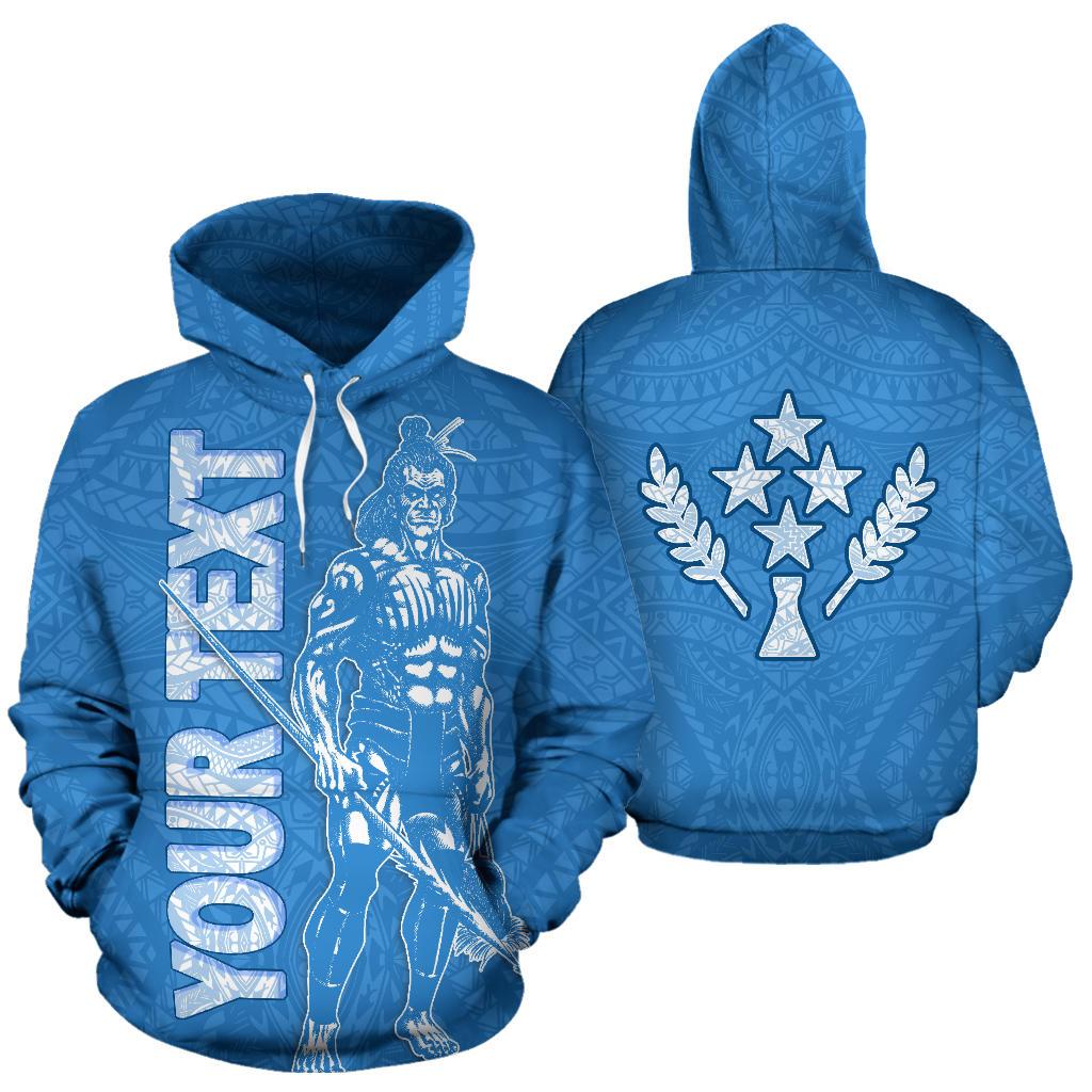 Kosrae Custom Hoodie Micronesia Kosraean Warrior Flag Color Unisex Blue - Polynesian Pride