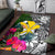 Hawaii Area Rug White - Turtle Plumeria Banana Leaf White - Polynesian Pride