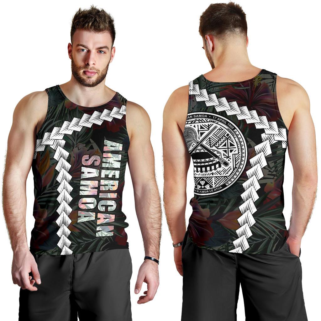 American Samoa Men Tank Top - Chain Polynesian BLACK - Polynesian Pride