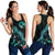 Tonga Polynesian Women Tank Top - Turtle With Blooming Hibiscus Turquoise - Polynesian Pride