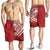 Tonga Polynesian Men's Shorts - Summer Plumeria (Red) - Polynesian Pride