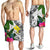 Hawaii Men's Short White - Turtle Plumeria Banana Leaf - Polynesian Pride